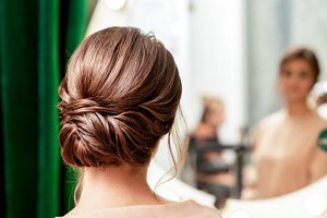 Brunette woman with elegant chignon